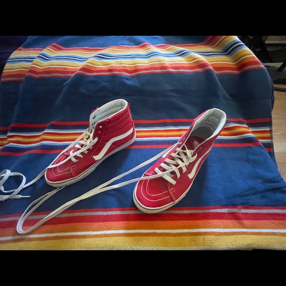 Vans Hi-Top Red Skateboarding Sneakers